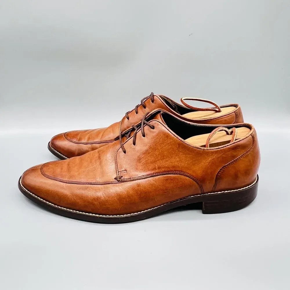 Cole Haan Shoes Mens 10.5 Brown Leather Grand OS Derby Oxford Dress Almond Toe